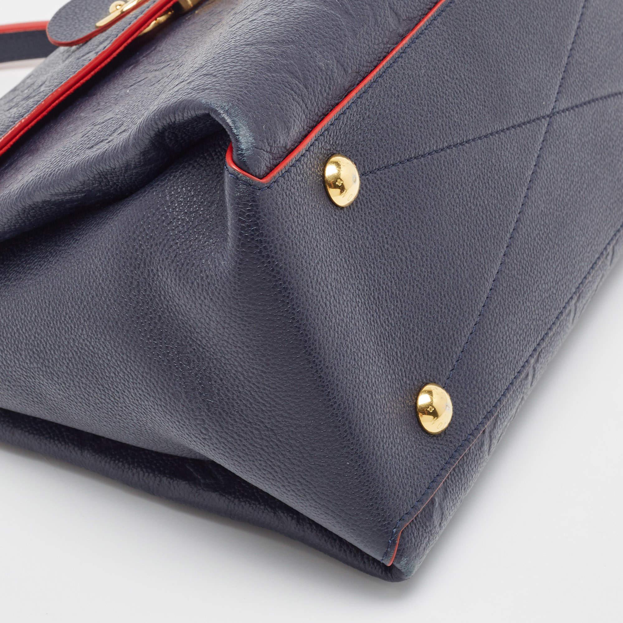 Louis Vuitton Celeste Monogram Empreinte Leather Georges MM Bag For Sale 9