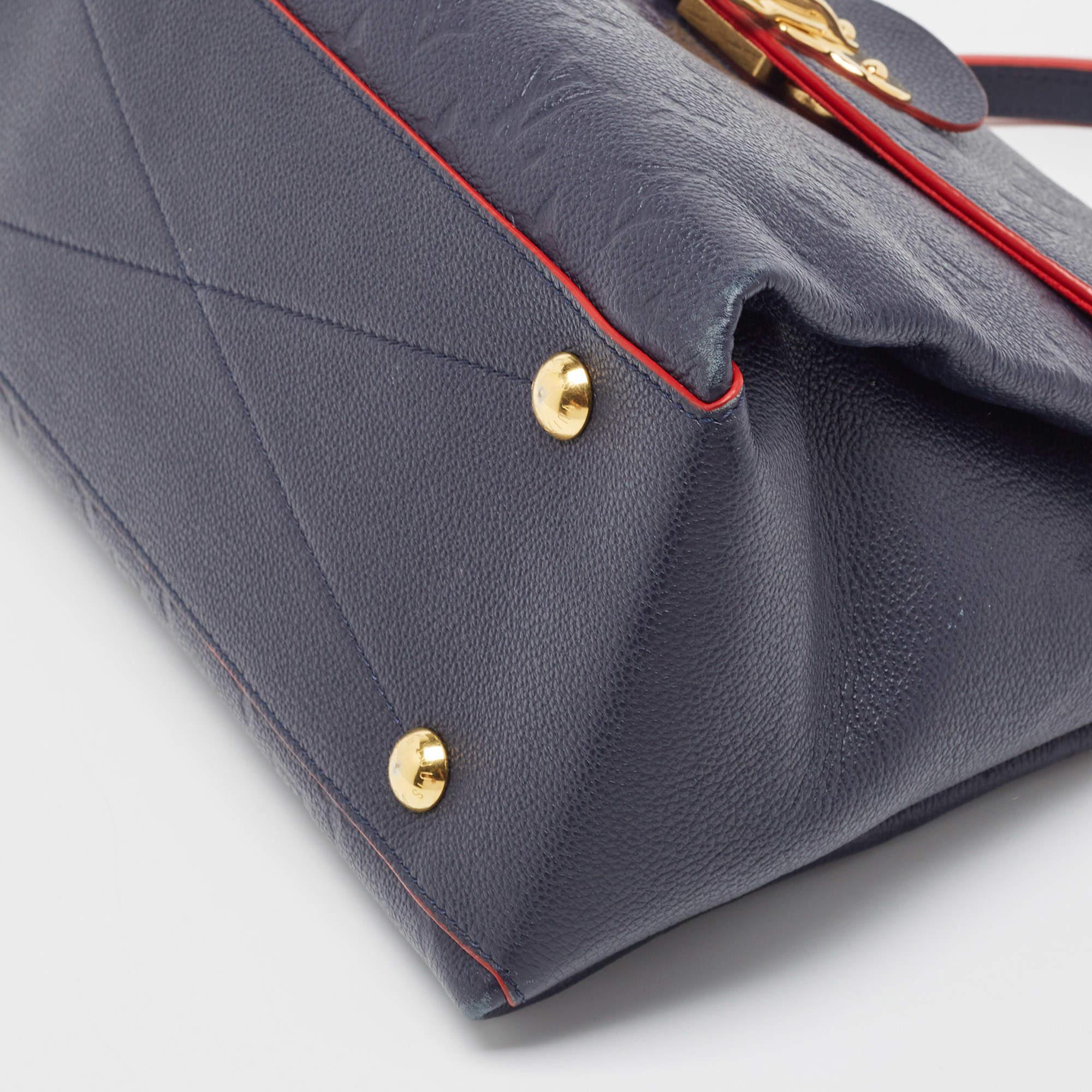 Louis Vuitton Celeste Monogram Empreinte Leather Georges MM Bag For Sale 14