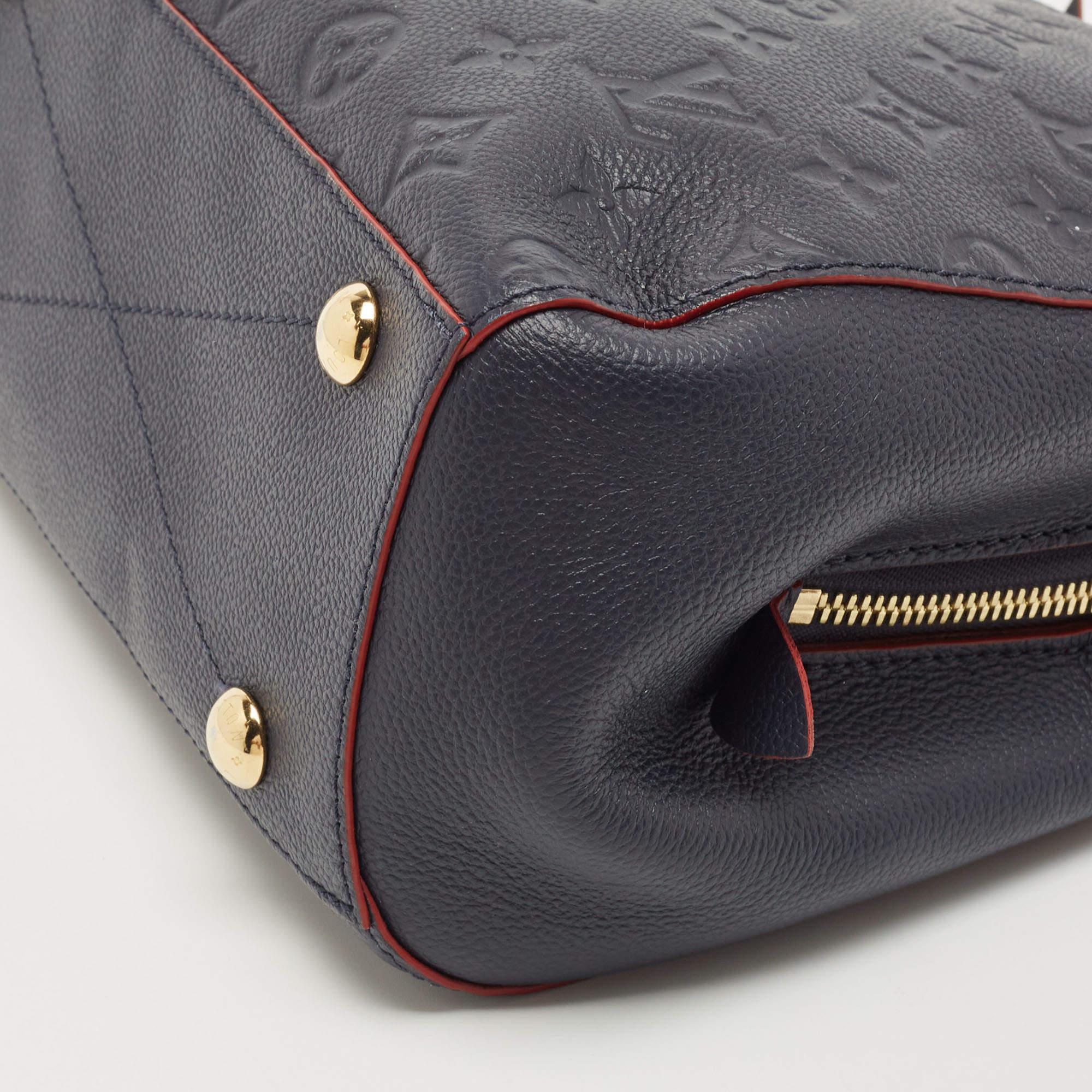 Louis Vuitton Celeste Monogram Empreinte Leather Montaigne BB Bag For Sale 8