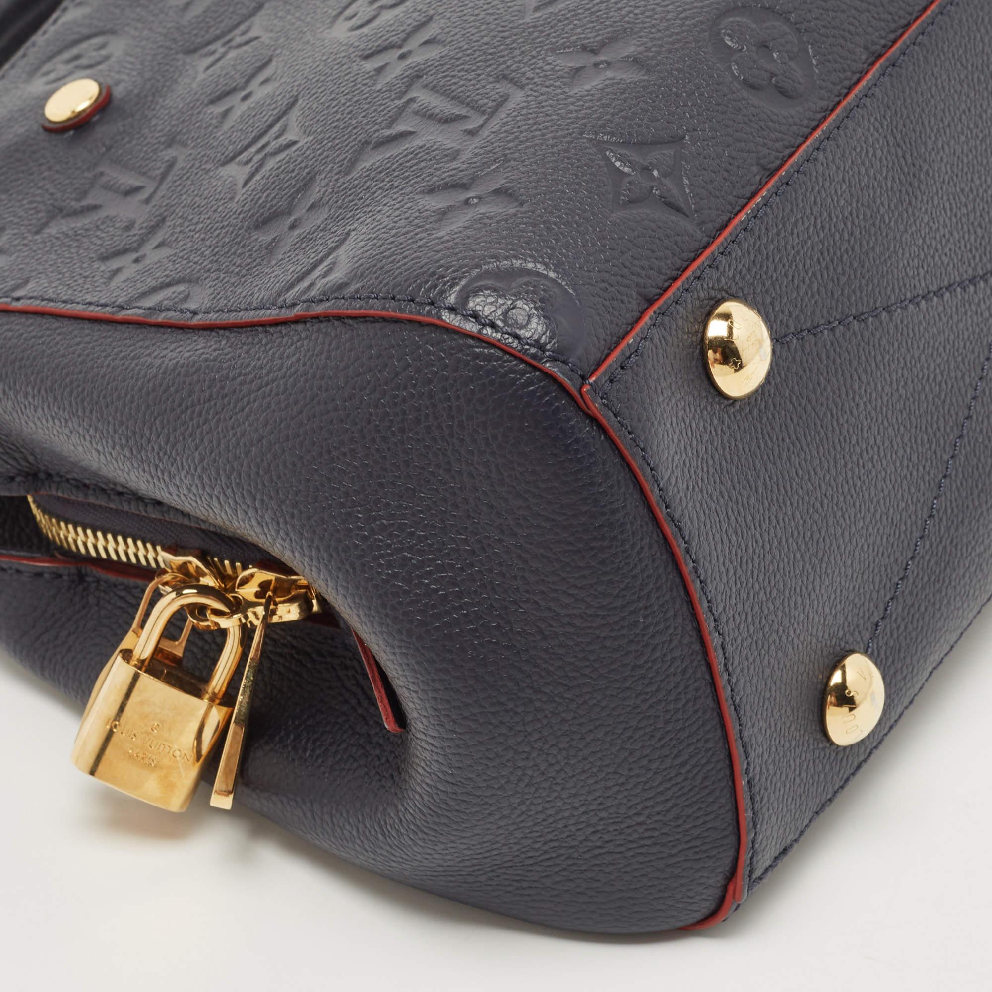Louis Vuitton Celeste Monogram Empreinte Leather Montaigne BB Bag For Sale 9