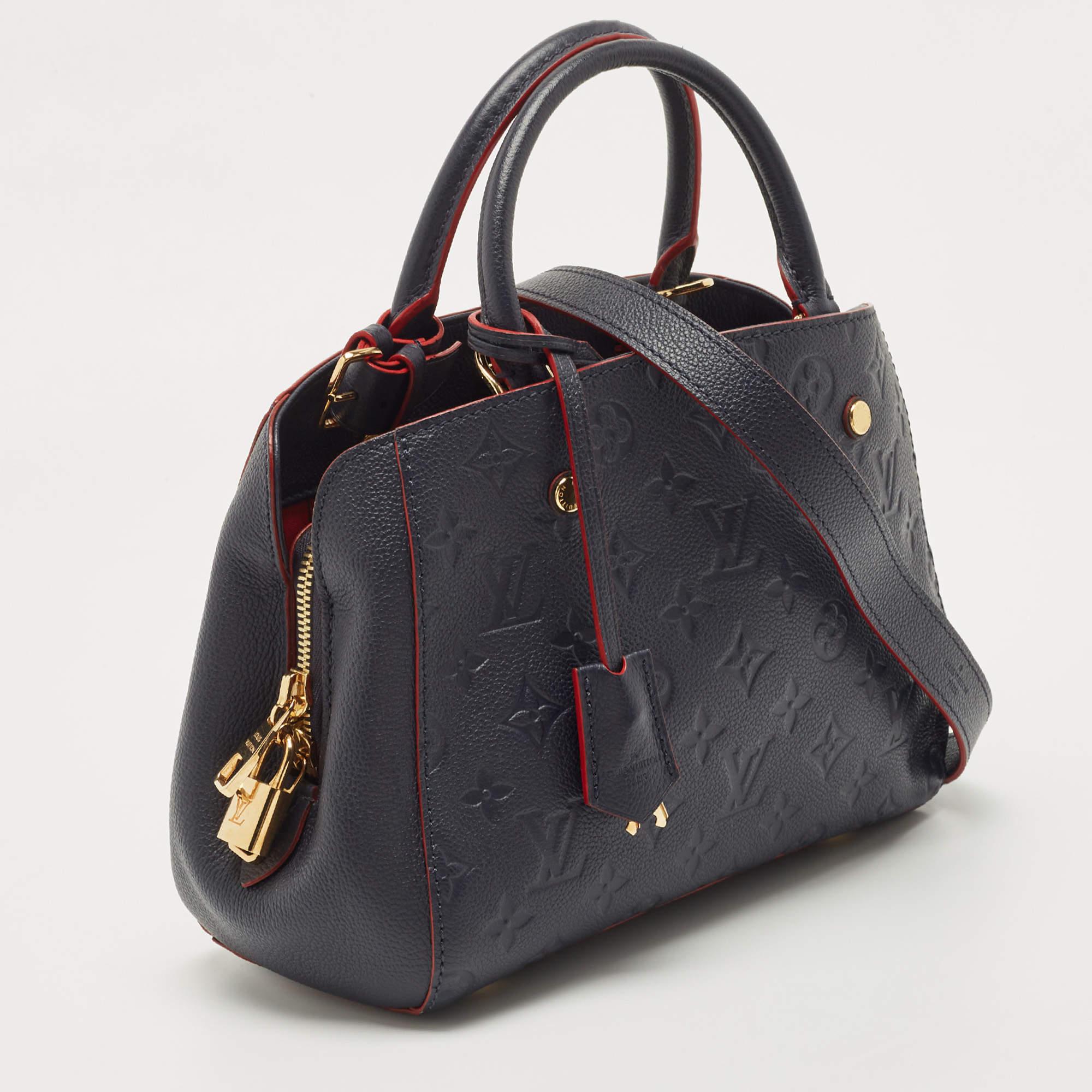 Louis Vuitton Celeste Monogram Empreinte Leather Montaigne BB Bag In Good Condition In Dubai, Al Qouz 2