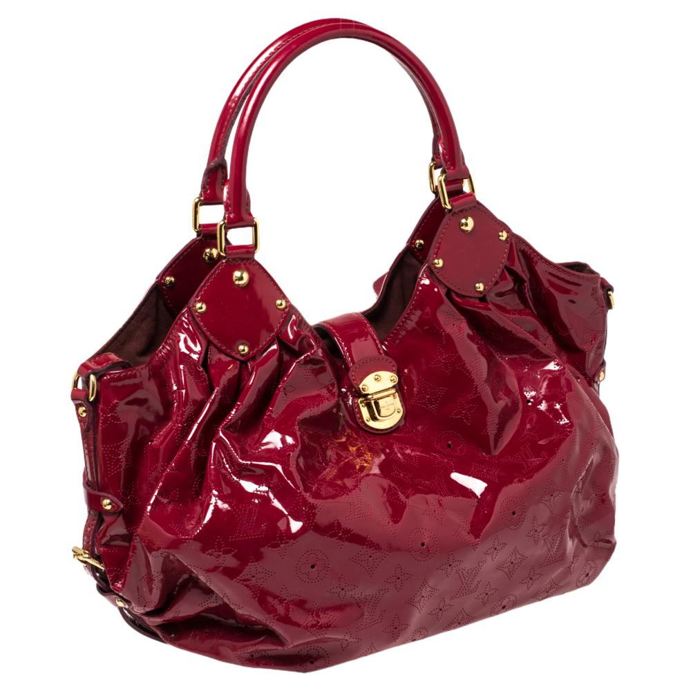 Red Louis Vuitton Cerise Mahina Patent Leather Limited Edition Surya L Bag