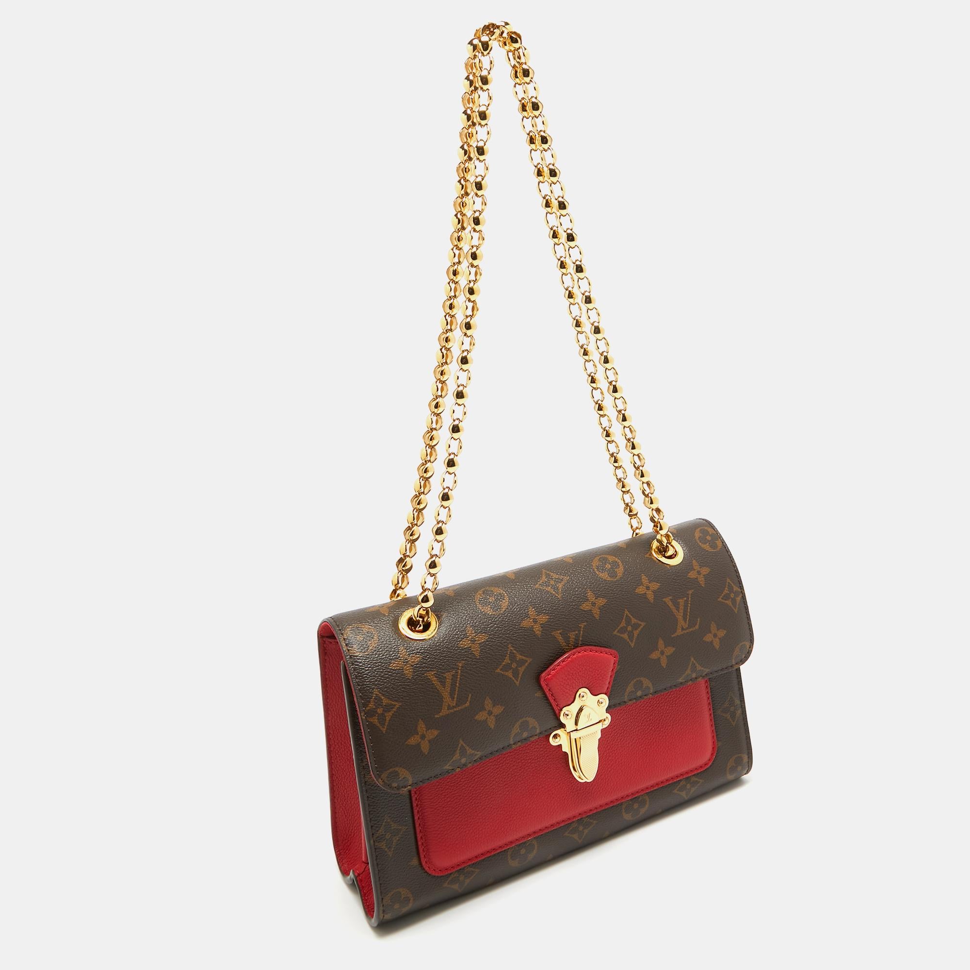 Louis Vuitton Cerise Monogram Canvas and Leather Victoire Bag In New Condition For Sale In Dubai, Al Qouz 2