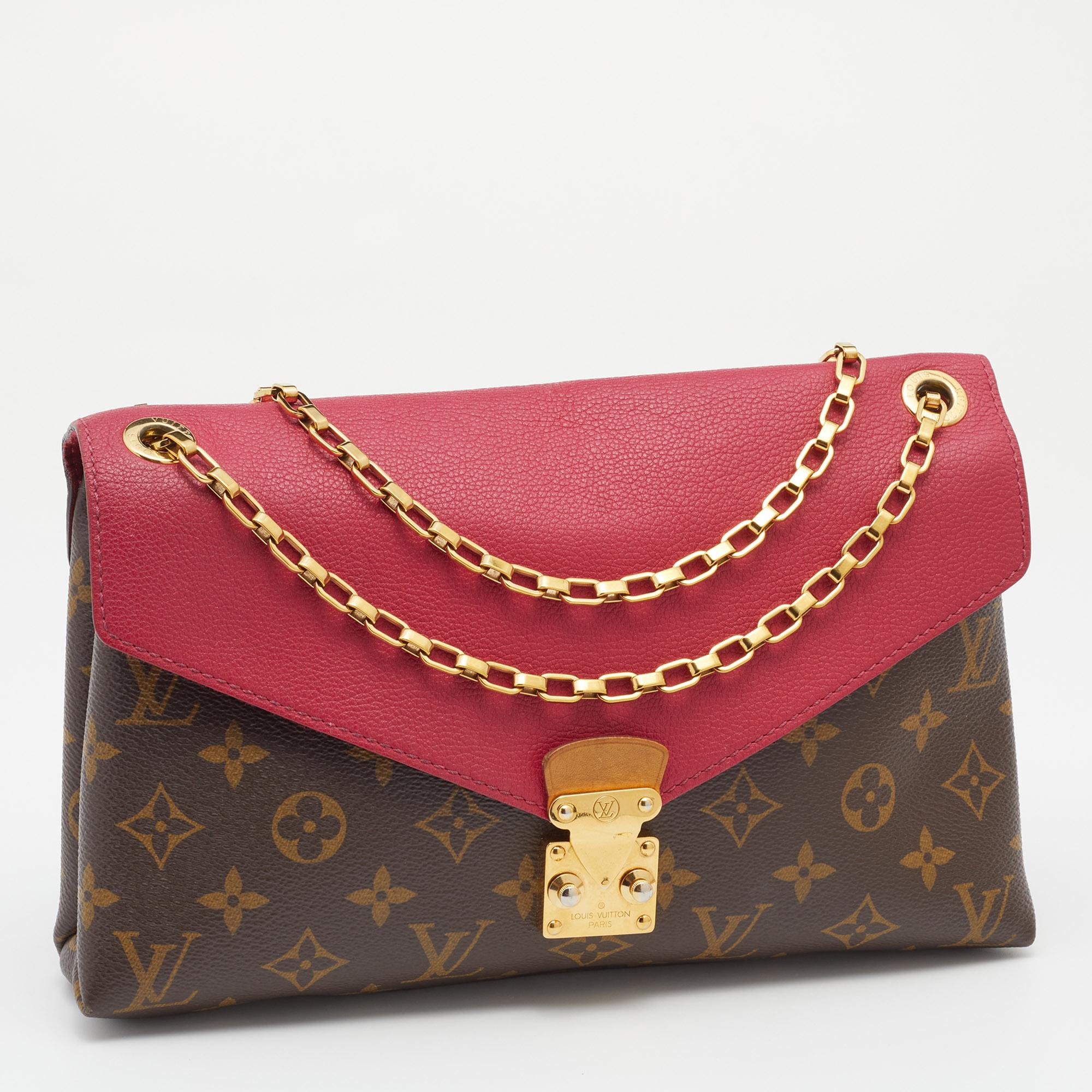 Brown Louis Vuitton Cerise Monogram Canvas Pallas Chain Bag