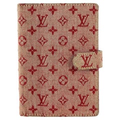 Agenda 12LVA1022 petit anneau en linoléum avec monogramme Cerise Louis Vuitton