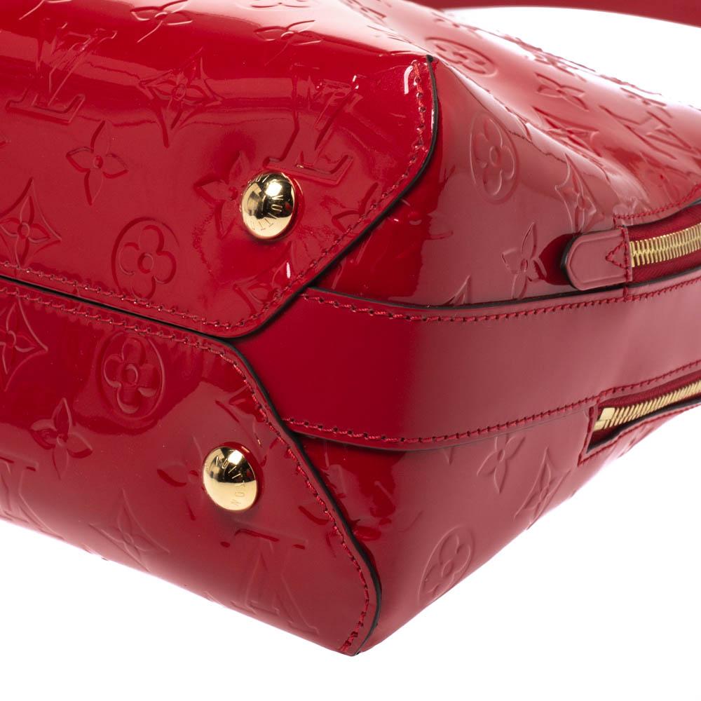 Red Louis Vuitton Cerise Monogram Vernis Melrose Bag