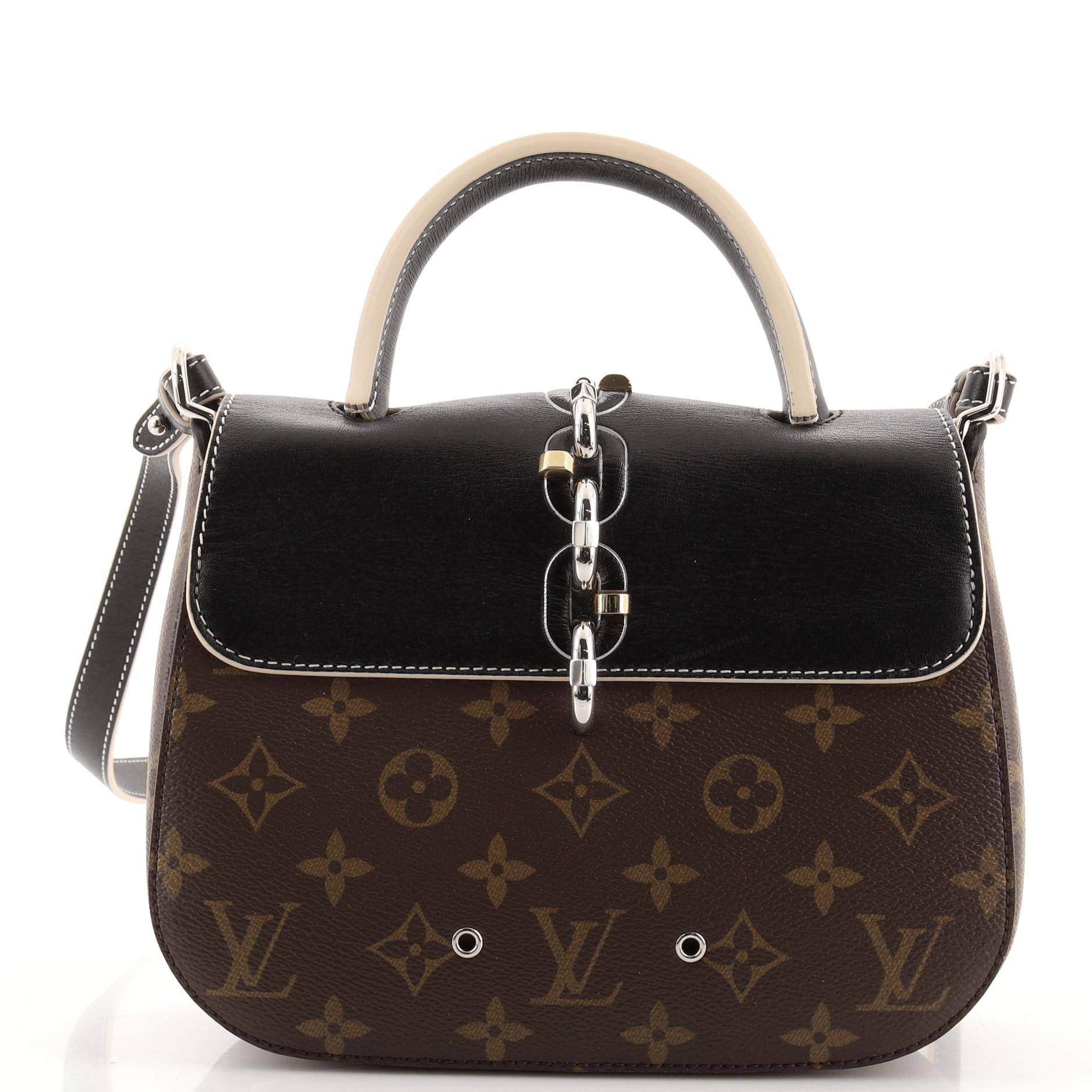Black Louis Vuitton Chain It Handbag Monogram Canvas with Leather PM