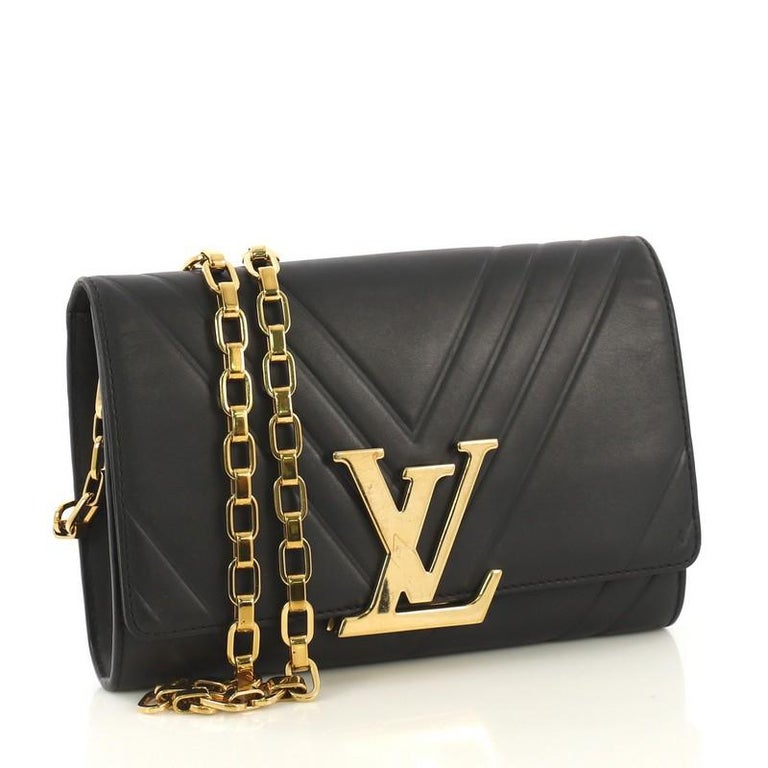 Louis Vuitton Chain Louise Clutch Airy V Leather GM - ShopStyle