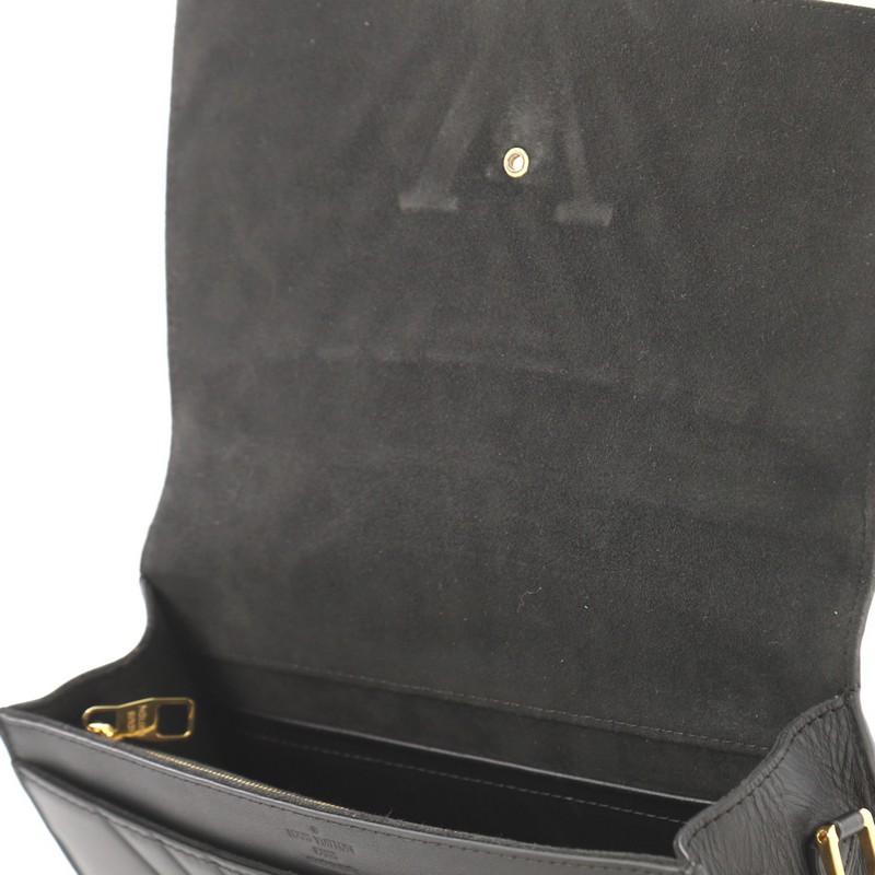 Black Louis Vuitton Chain Louise Clutch Airy V Leather GM