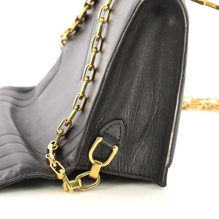 Louis Vuitton Chain Louise PM Black in Patent Leather with Gold-tone - US