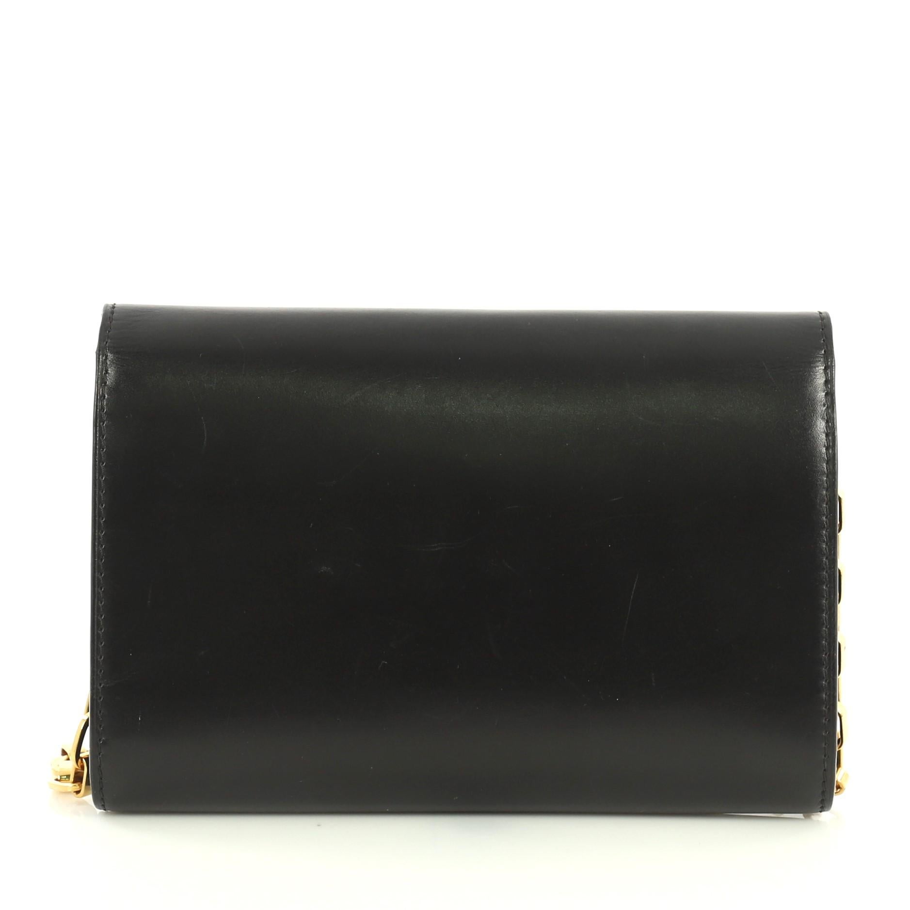Black Louis Vuitton Chain Louise Clutch Leather GM