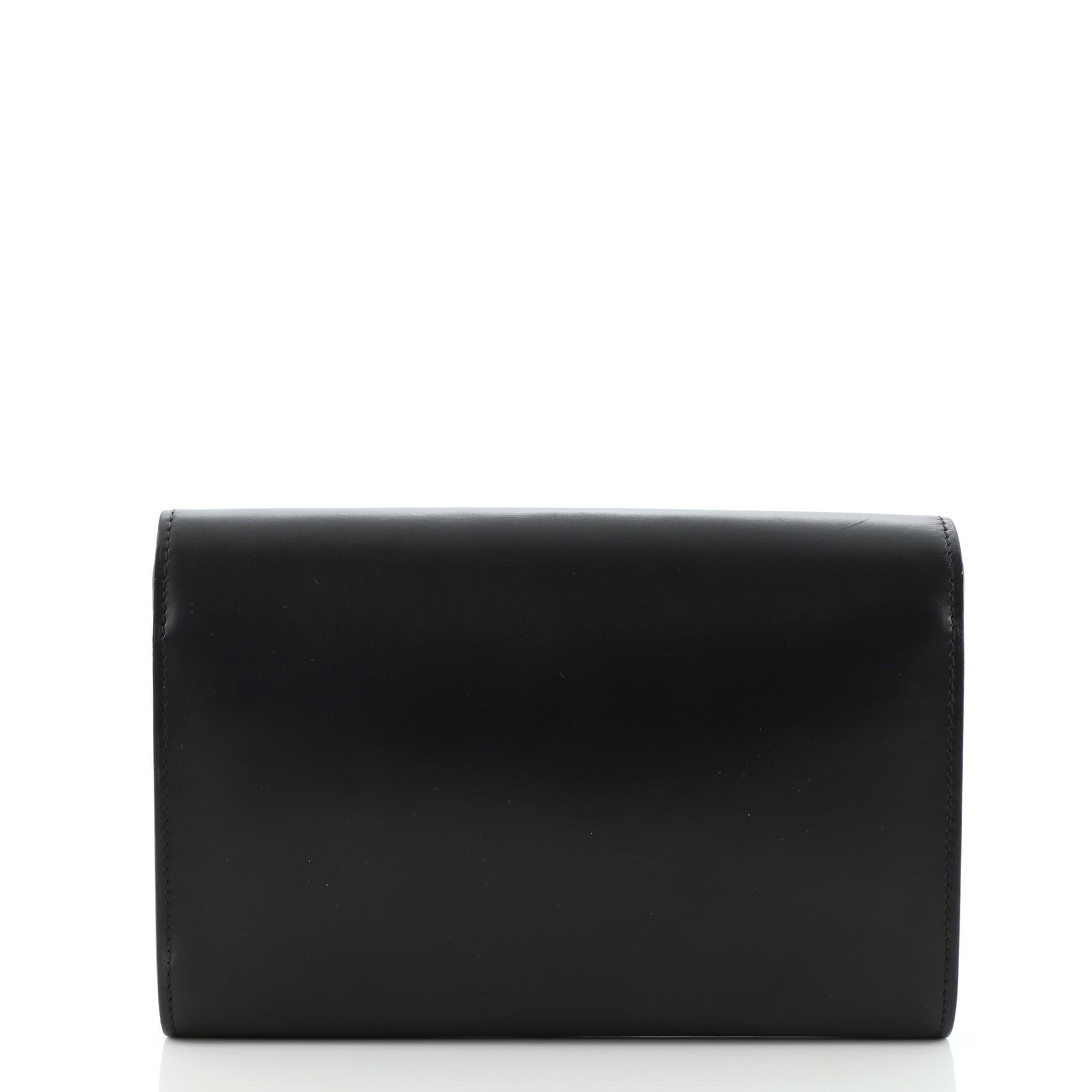 Black Louis Vuitton Chain Louise Clutch Leather GM