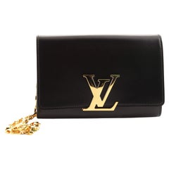 Pre-owned Louis Vuitton Black Leather Chain Louise Mm Bag