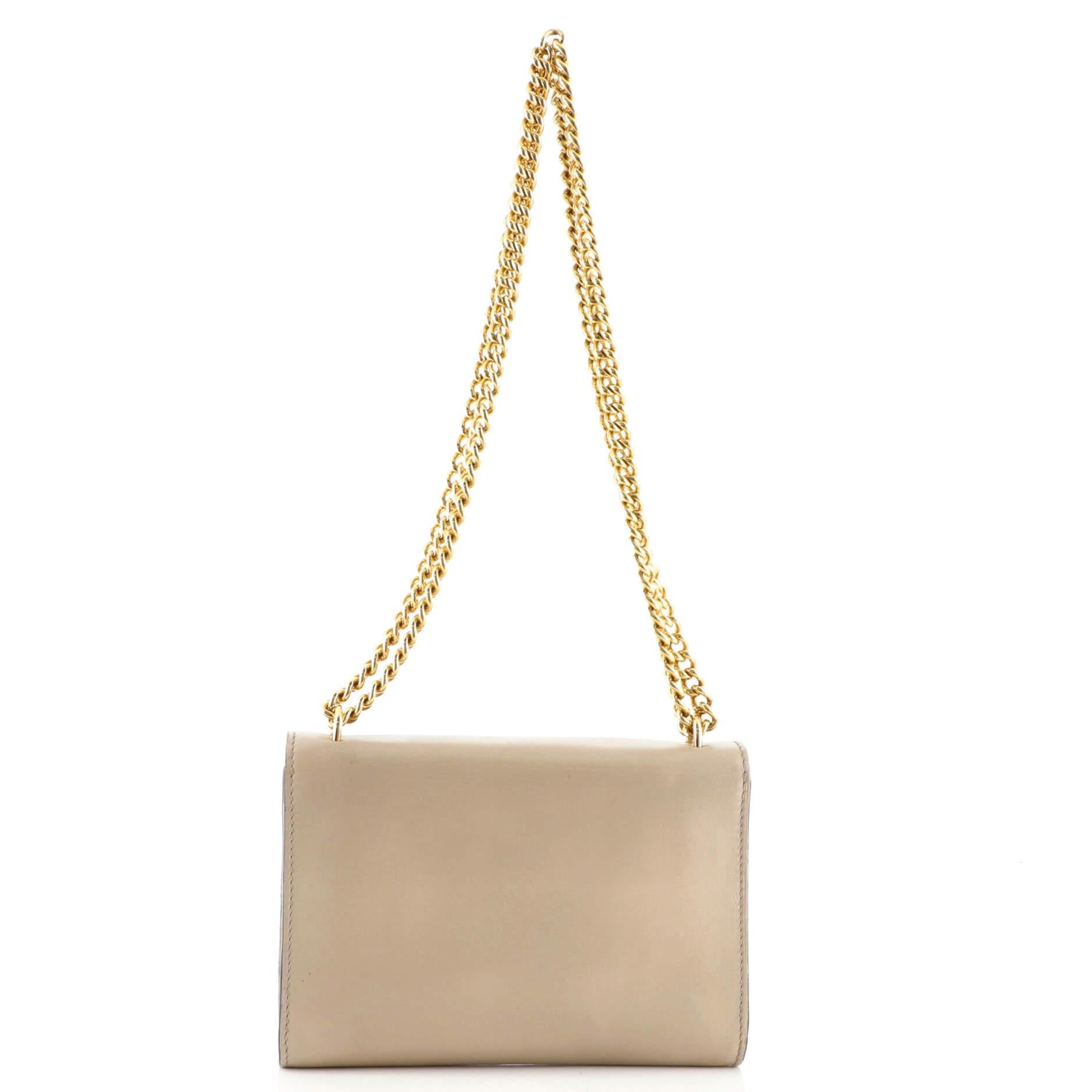 Beige Louis Vuitton Chain Louise Clutch Leather MM