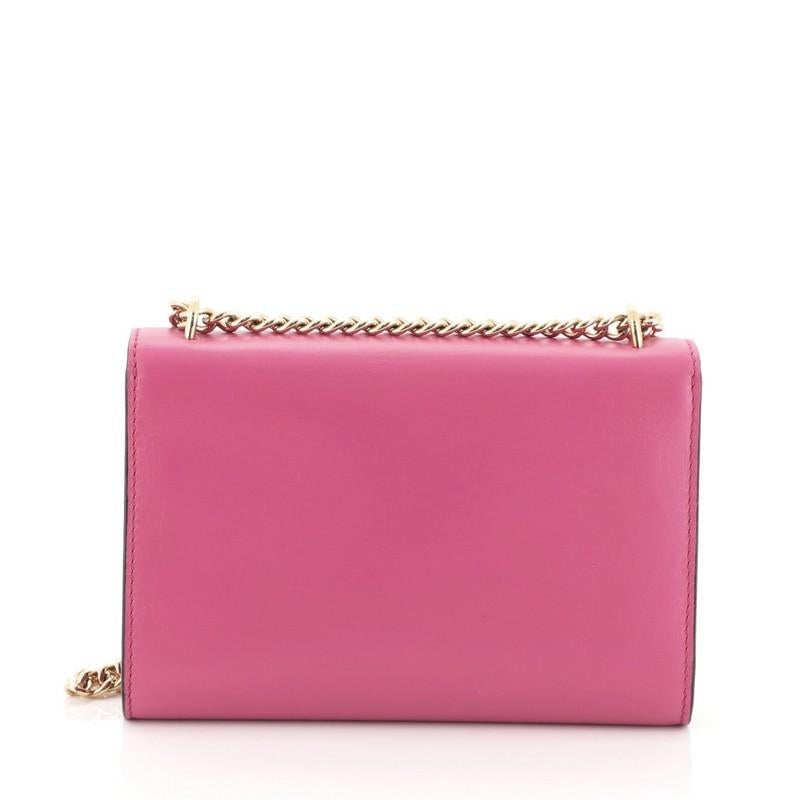 Pink Louis Vuitton Chain Louise Clutch Leather MM 