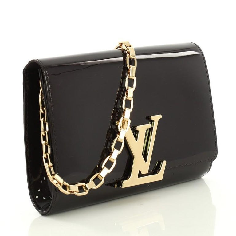 Louis Vuitton Chain Louise Clutch Patent GM at 1stdibs