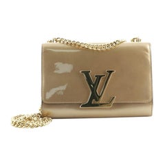 LOUIS VUITTON Patent Louise MM Chain Bag - Black/Gold