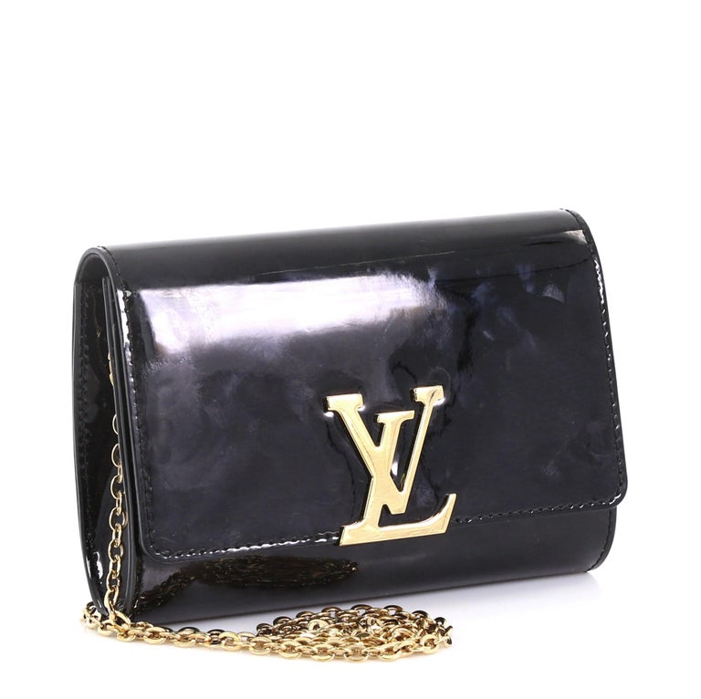 Louis Vuitton Chain Louise Clutch Patent PM at 1stdibs