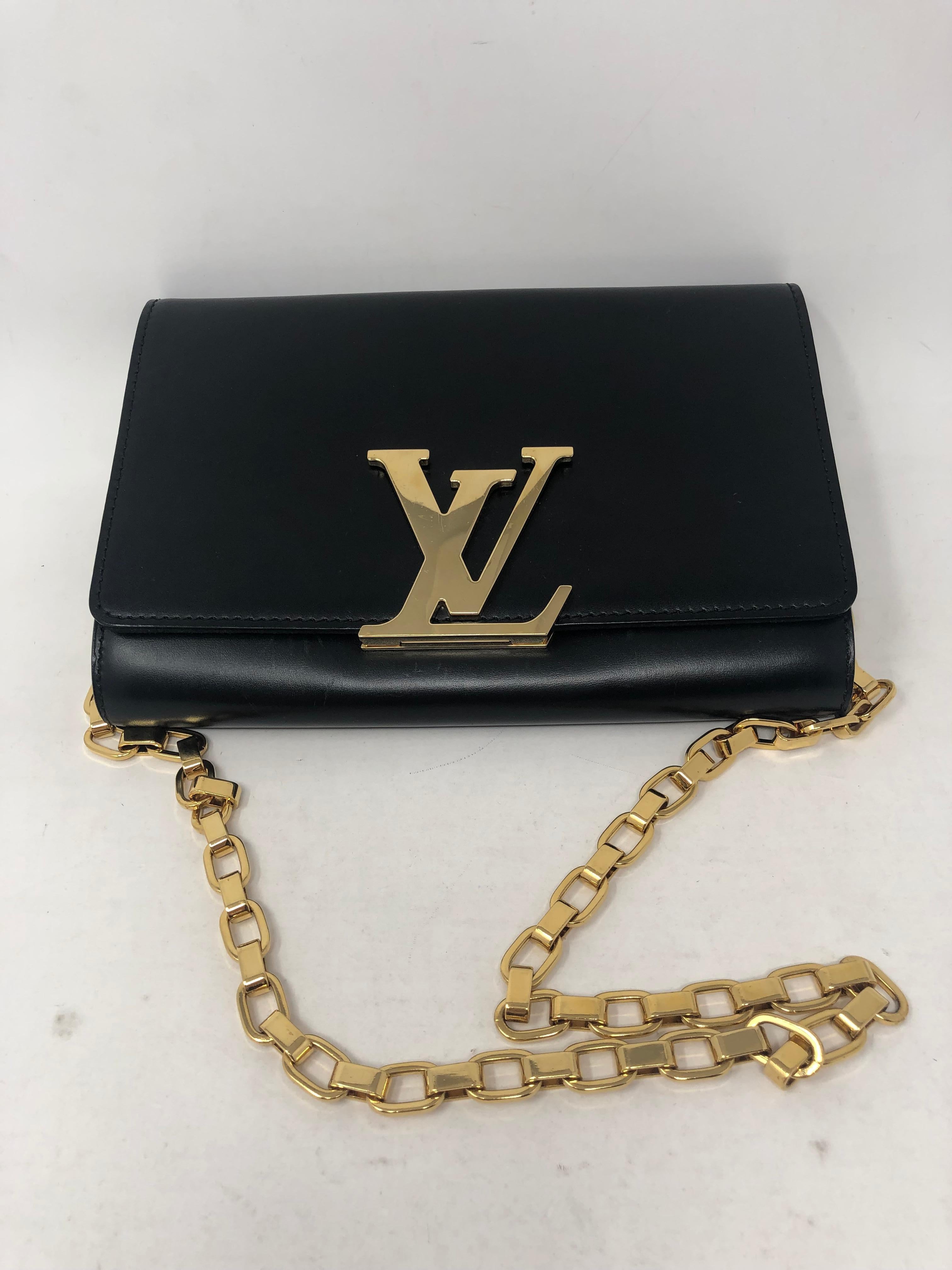 lv black bag with gold chain