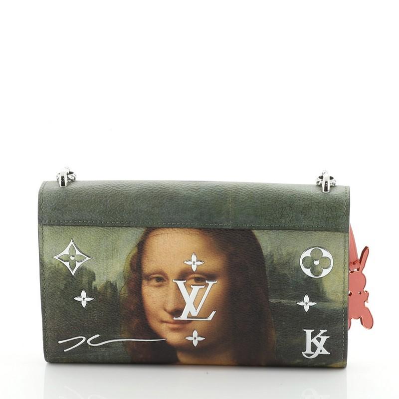 Louis Vuitton Chain Wallet Limited Edition Jeff Koons Da Vinci Print Canv In Good Condition In NY, NY