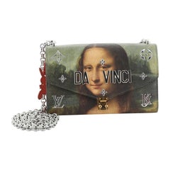 Louis Vuitton Chain Wallet Limited Edition Jeff Koons Da Vinci Print Canv