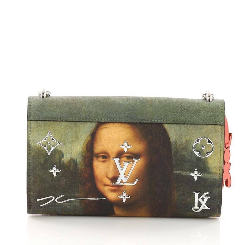  Louis Vuitton Chain Wallet Limited Edition Jeff Koons Da Vinci Print Canvas In Excellent Condition In NY, NY
