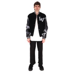 Louis Vuitton Chains Camo Varsity Wool Logo Jacket