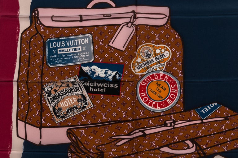 Louis Vuitton Travel Trunks & Bags Monogram Brown Silk Scarf