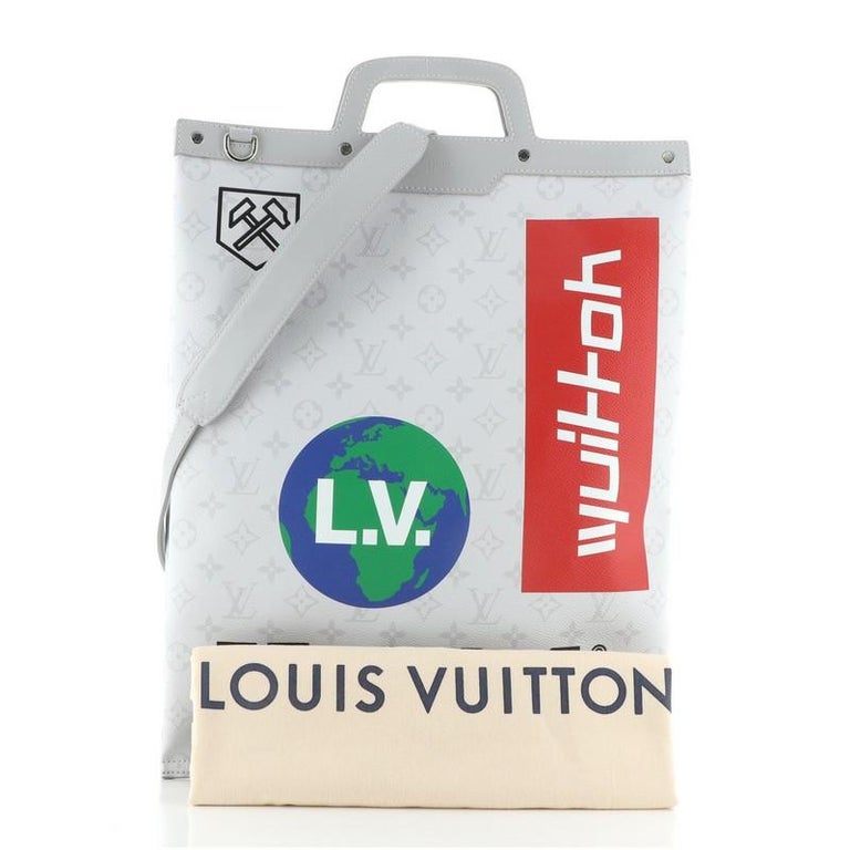 Louis Vuitton Chalk Flat Tote Bag Limited Edition Logo Story