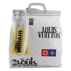 Louis Vuitton Chalk Flat Tote Bag Limited Edition Logo Story Monogram Can