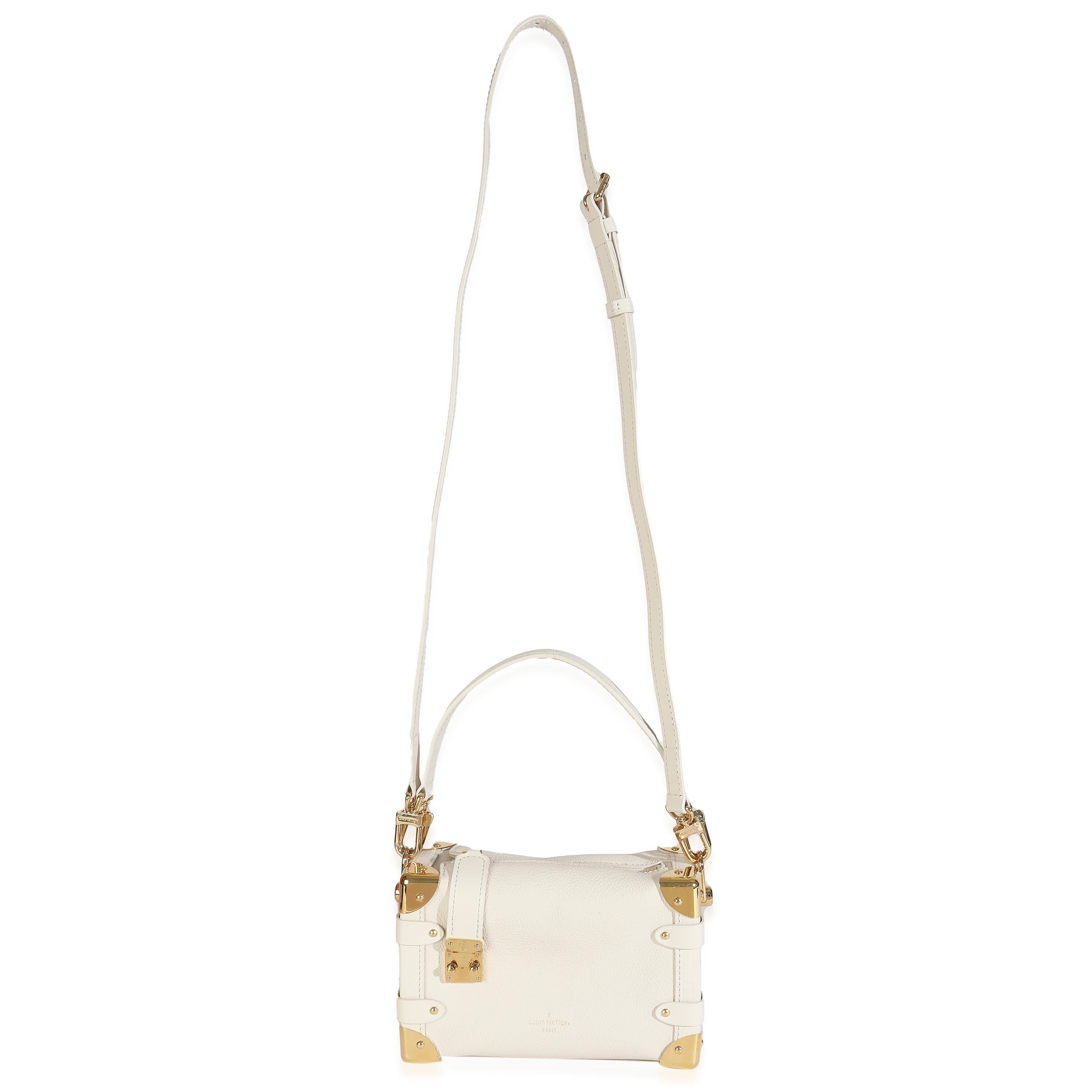 Louis Vuitton Chalk Genarbtes Kalbsleder Side Trunk PM im Angebot 1