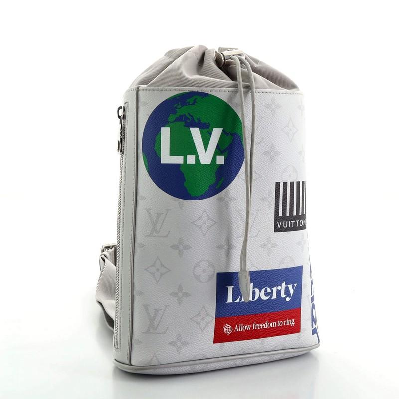 louis vuitton limited edition monogram canvas logo chalk sling bag