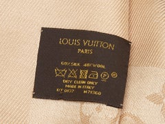 Louis Vuitton Champagne Monogram Silk & Wool-Blend Scarf