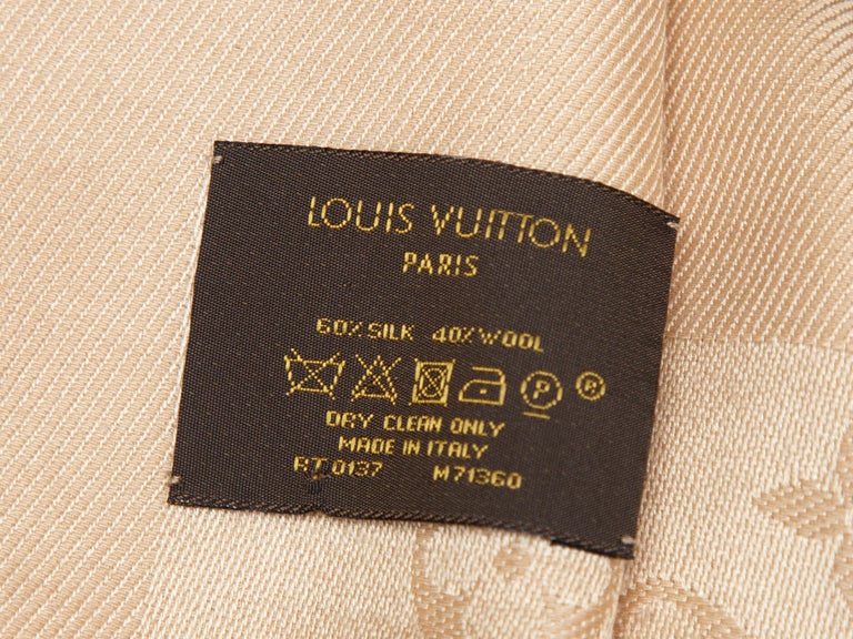 LOUIS VUITTON Winter Scarf Muffler Monogram Wool Silk Orange M75095 32YA290