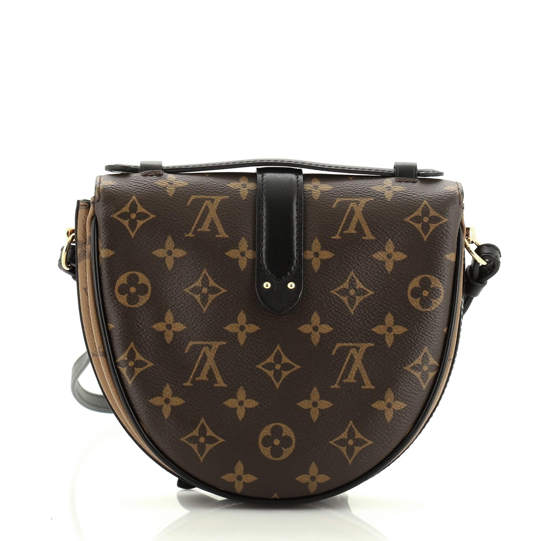 Louis Vuitton Chantilly Lock Handtasche mit umgekehrtem Monogramm aus Segeltuch und Leder (Schwarz)