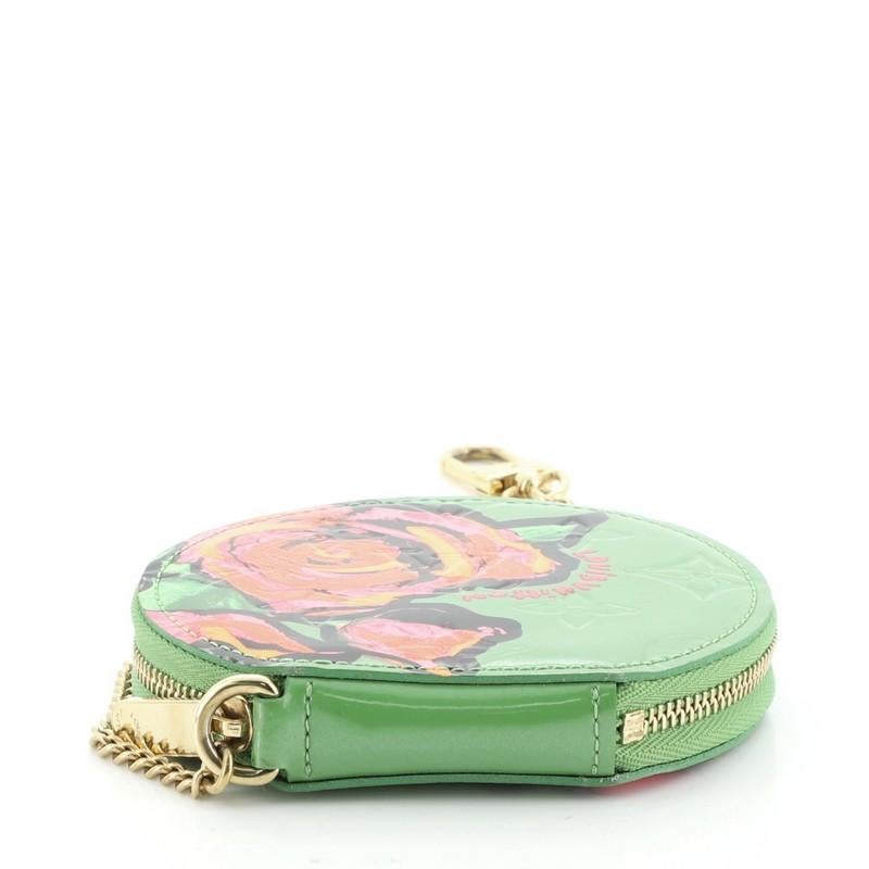 Louis Vuitton Chapeau Coin Purse Limited Edition Monogram Vernis Roses In Good Condition In NY, NY