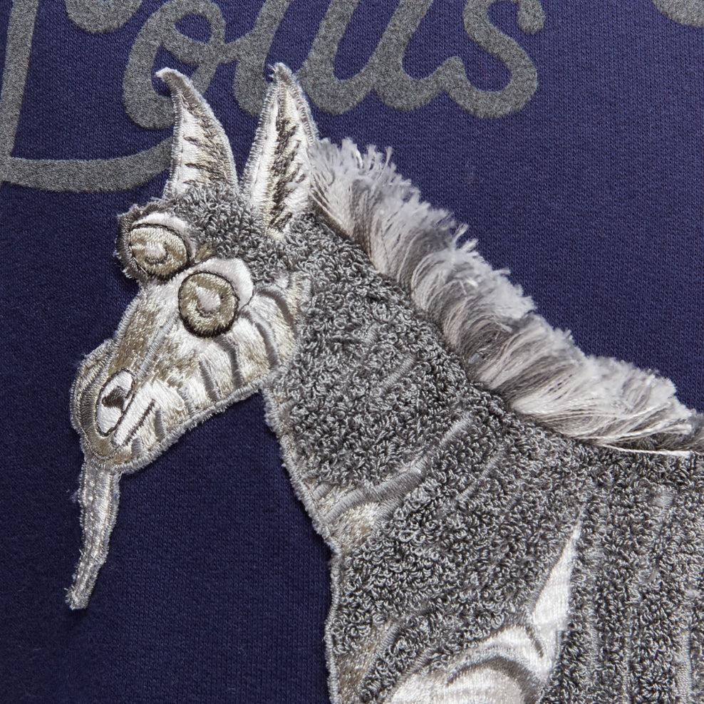 LOUIS VUITTON Chapman Brothers navy cotton LV logo horse embroidery sweater M
Reference: JSLE/A00037
Brand: Louis Vuitton
Material: Cotton, Blend
Color: Navy, Grey
Pattern: Solid
Closure: Pullover
Extra Details: Panelled back.
Made in: