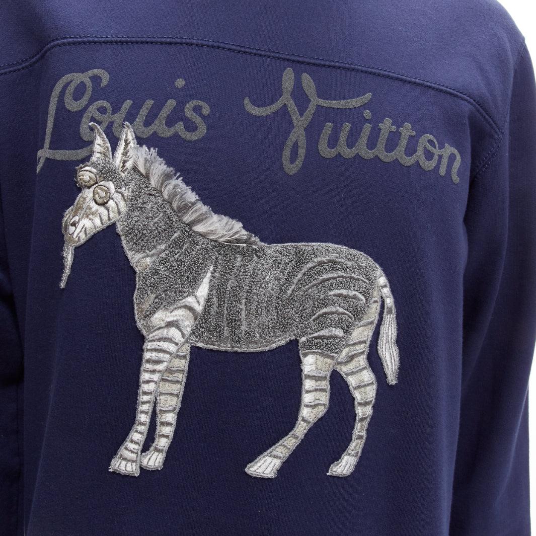 LOUIS VUITTON Chapman Brothers navy cotton LV logo horse embroidery sweater M For Sale 2