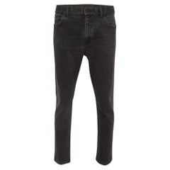Louis Vuitton Holzkohle Schwarz Denim Stretch Slim Jeans XXL Taille 38''