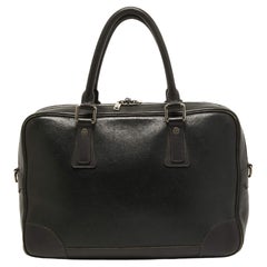 Louis Vuitton Charcoal Black Leather Utah Acoma Bag