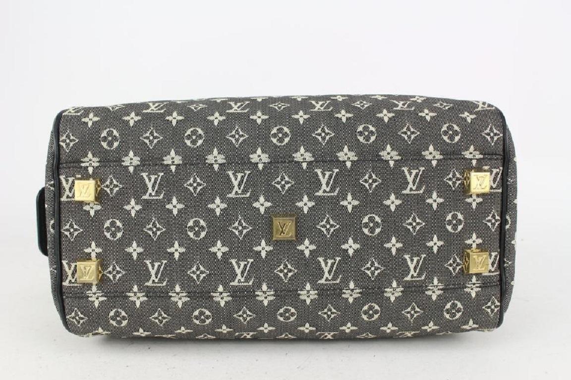 Louis Vuitton Charcoal Black Monogram Mini Lin Josephine PM Speedy Boston  For Sale 3