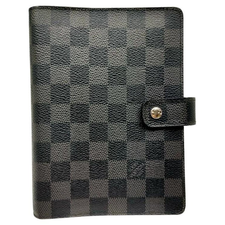 Louis Vuitton Charcoal Damier Graphite Medium Ring Agenda MM Diary Cover  863493 at 1stDibs