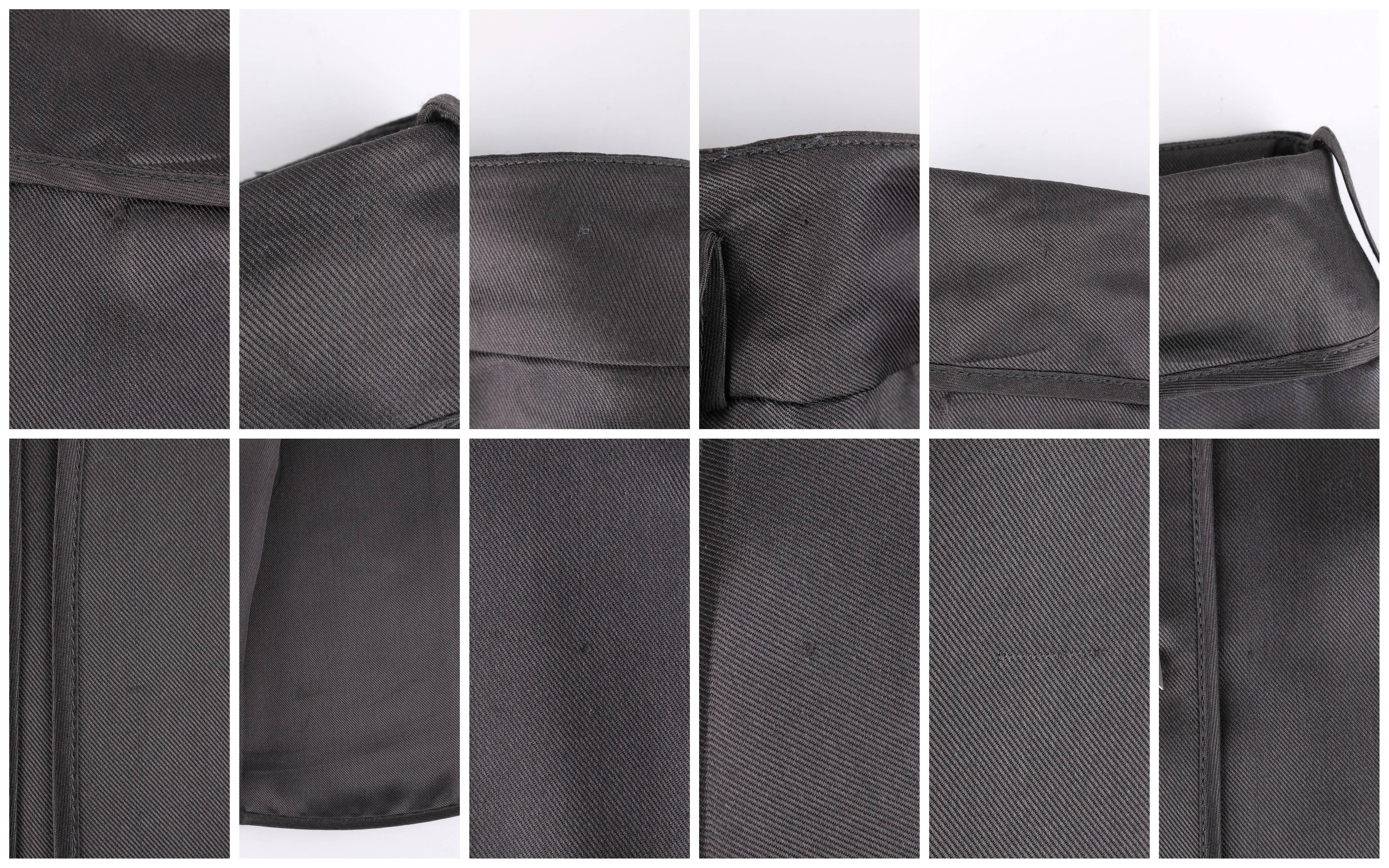 LOUIS VUITTON Charcoal Gray Silk Satin Studded Pleated Wrap Skirt 1