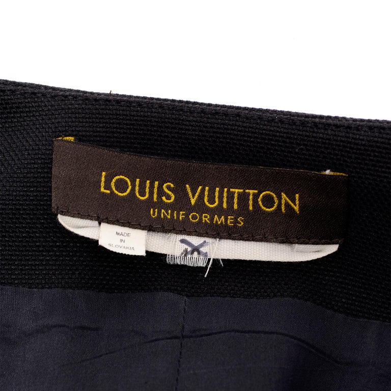 Louis Vuitton Charcoal Grey Cotton Cropped Jacket w/ Grosgrain Ribbon Trim