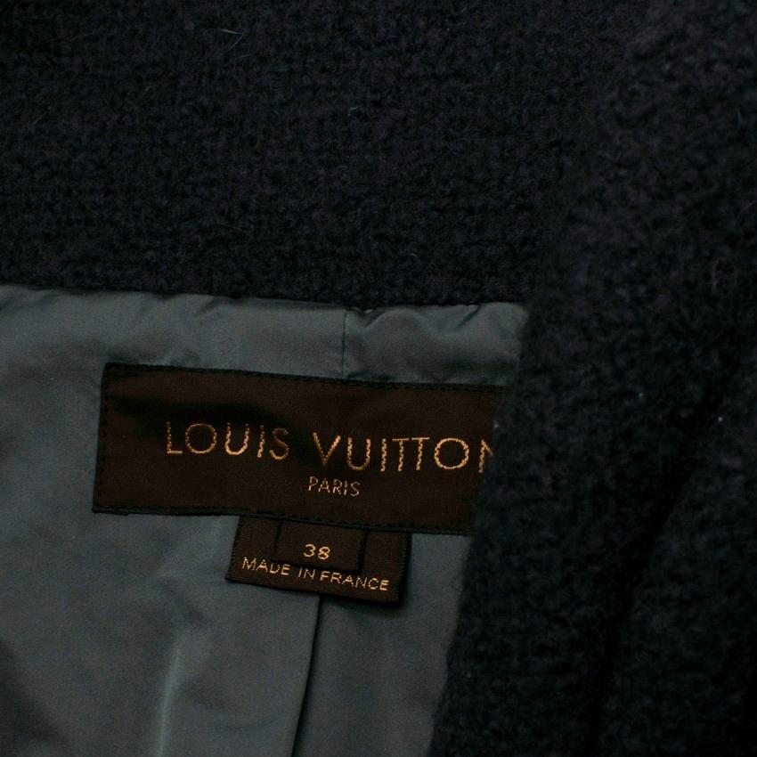 Louis Vuitton Charcoal Grey Sculpted Wool Jacket For Sale 1