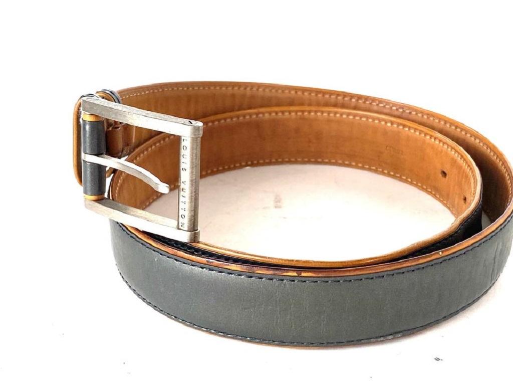 Louis Vuitton Charcoal Monogram Vernis Mat 18lv65 Belt For Sale 2