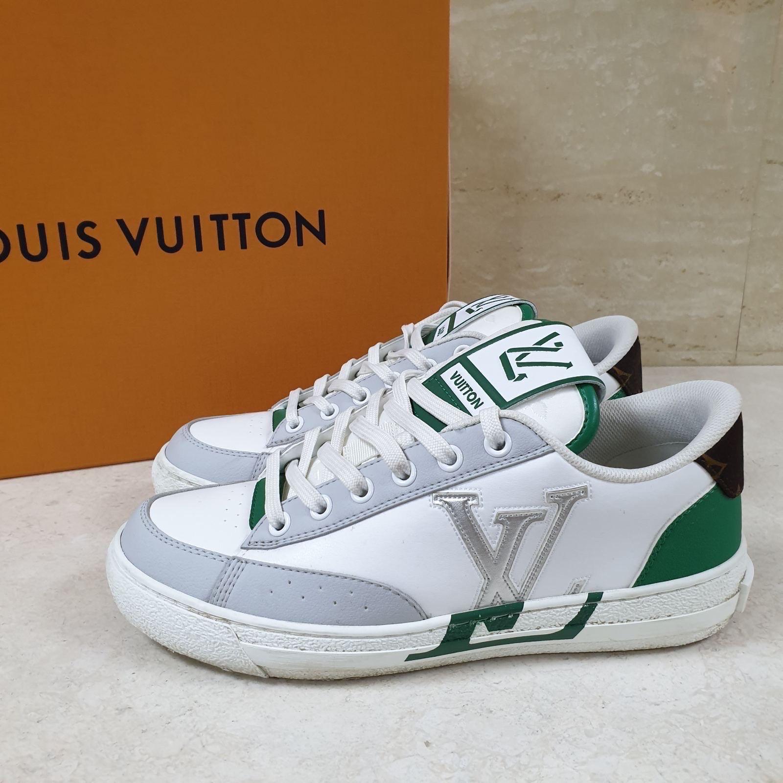The LV Trainers, created by Louis Vuitton Artistic Director Virgil Abloh, are revisited in Monogram Eclipse and Monogram Reverse canvas. 
Inspired by basketball trainers, this cult design has an elaborately constructed upper, which takes seven hours