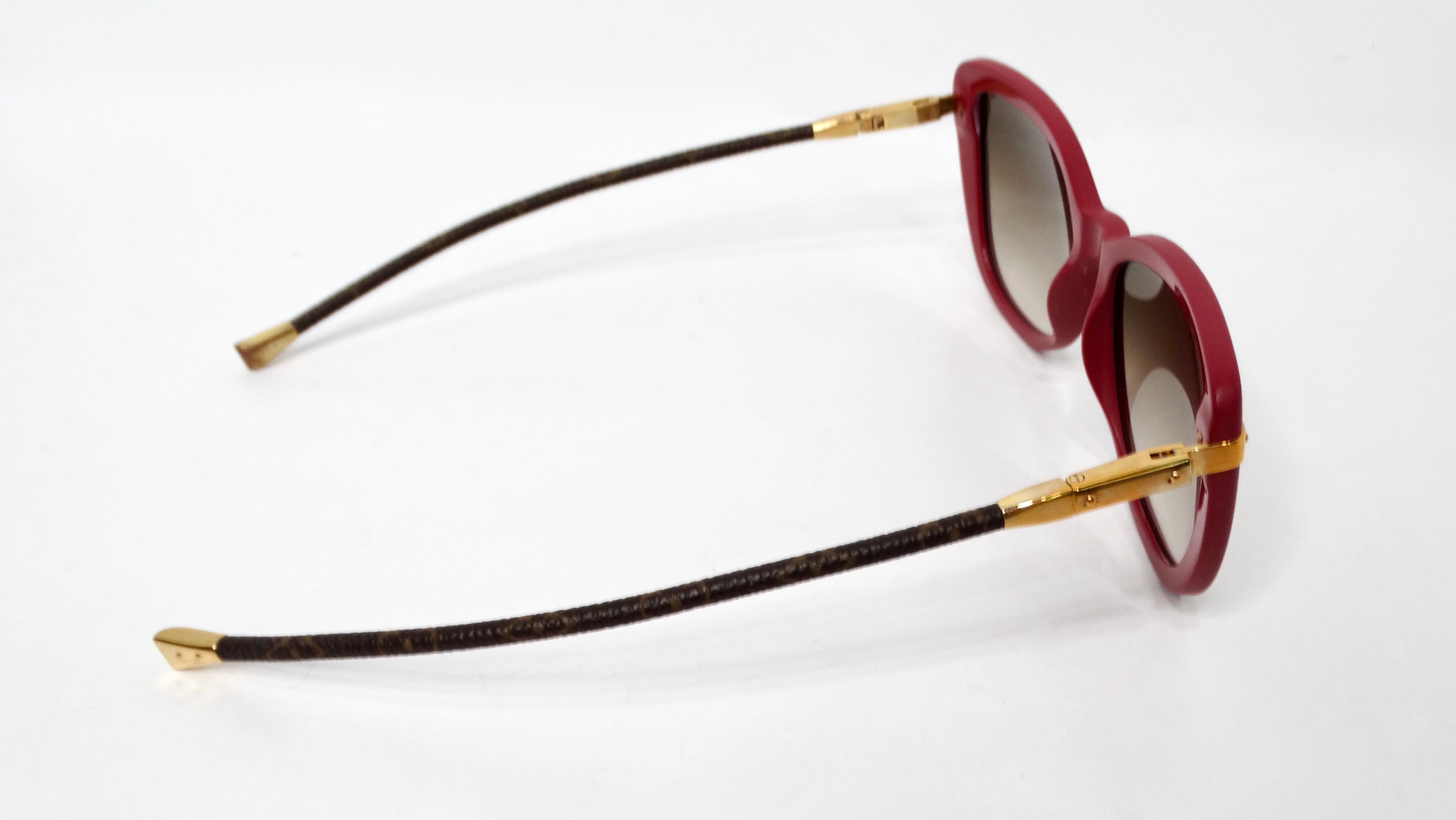 Women's Louis Vuitton Charlotte Frame Purple Acetate Monogram Foldable Sunglasses For Sale