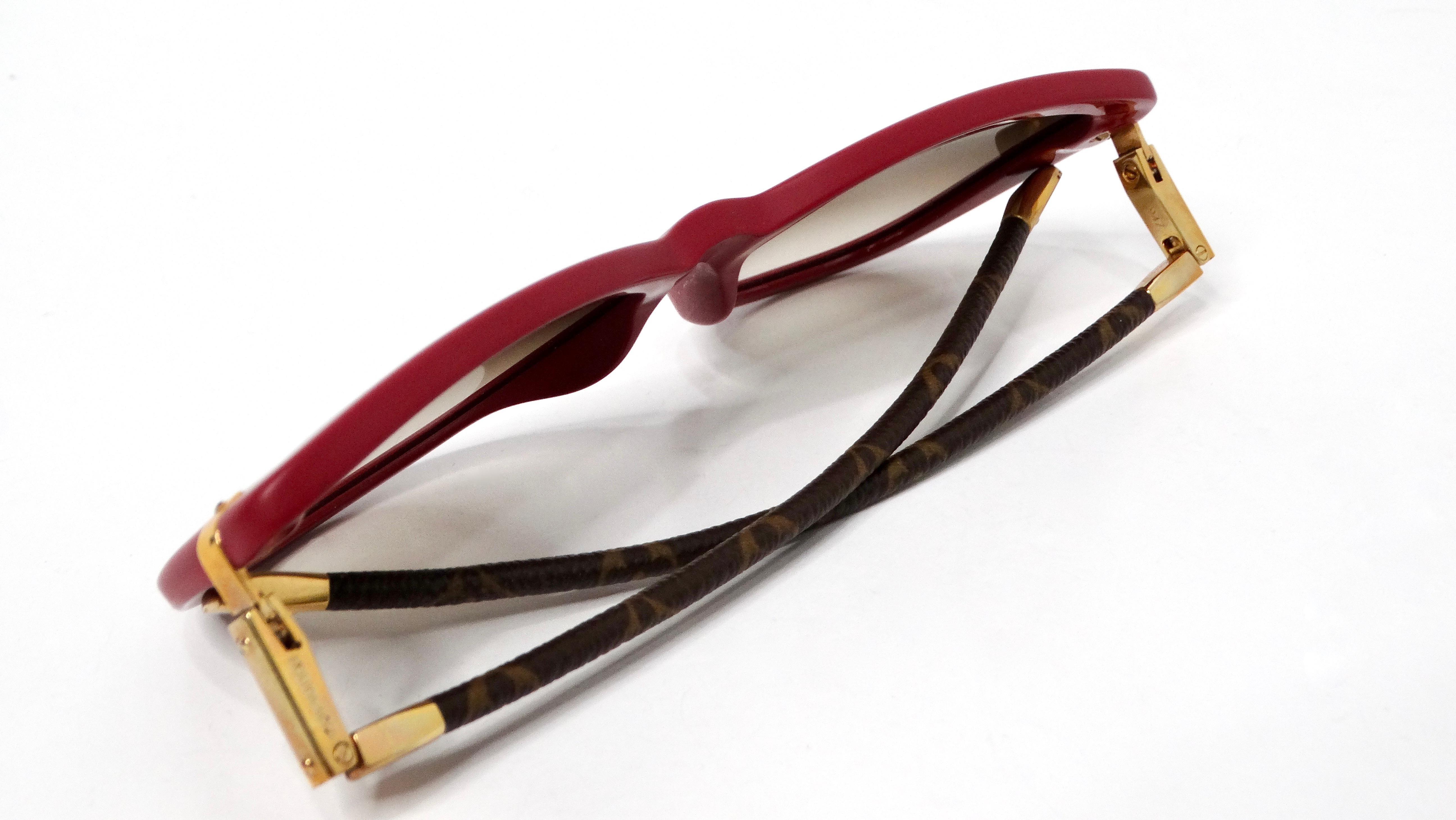 Louis Vuitton Charlotte Frame Purple Acetate Monogram Foldable Sunglasses For Sale 2