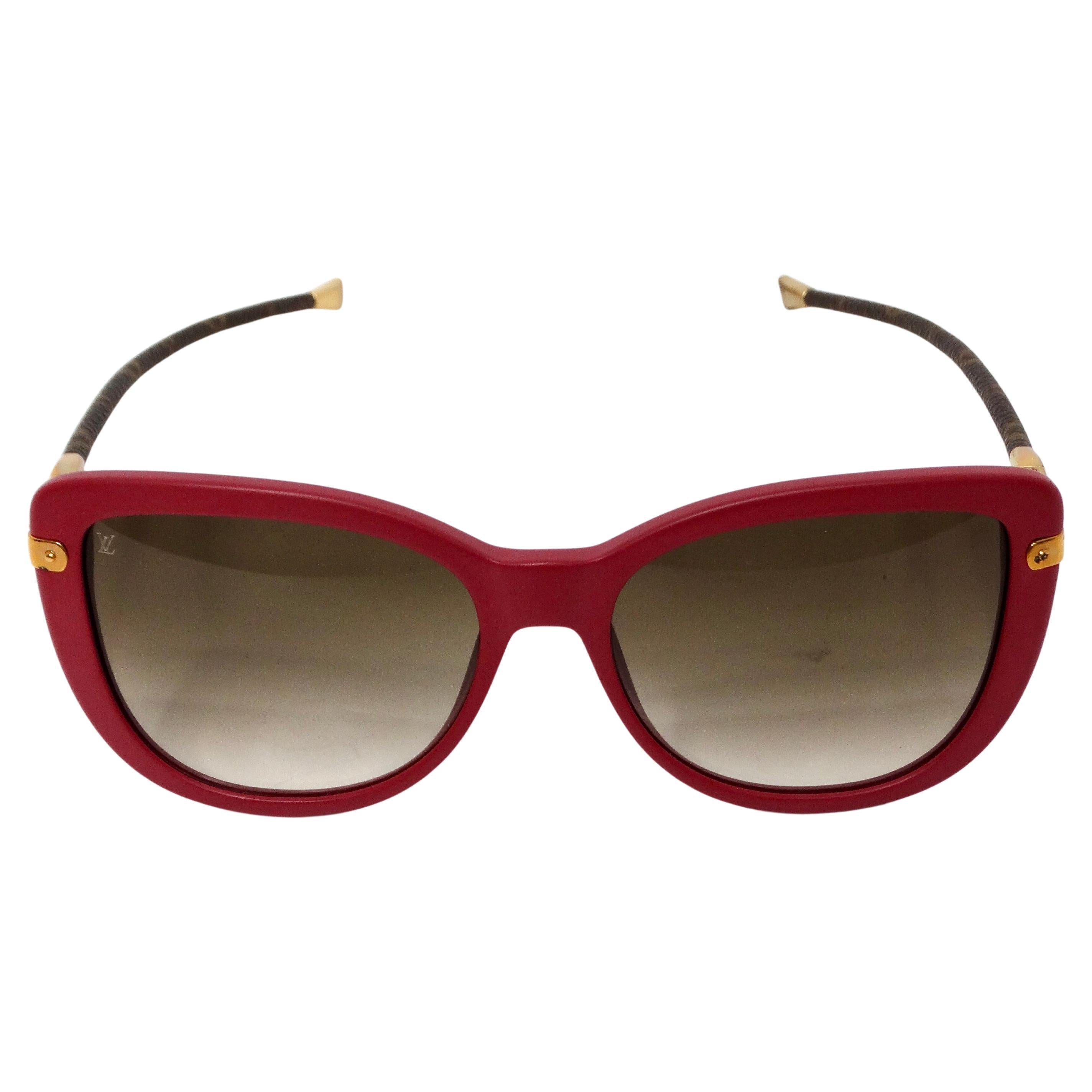 Louis Vuitton Charlotte Frame Purple Acetate Monogram Foldable Sunglasses For Sale